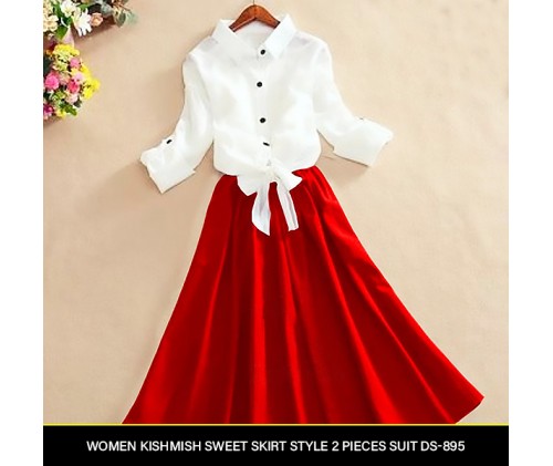 Women Kishmish Sweet Skirt Style 2 Pieces Suit DS-895